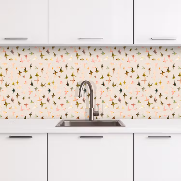 Vogels - Vliegen - Kleurrijk keuken achterwand 2 middel 871 -3d
