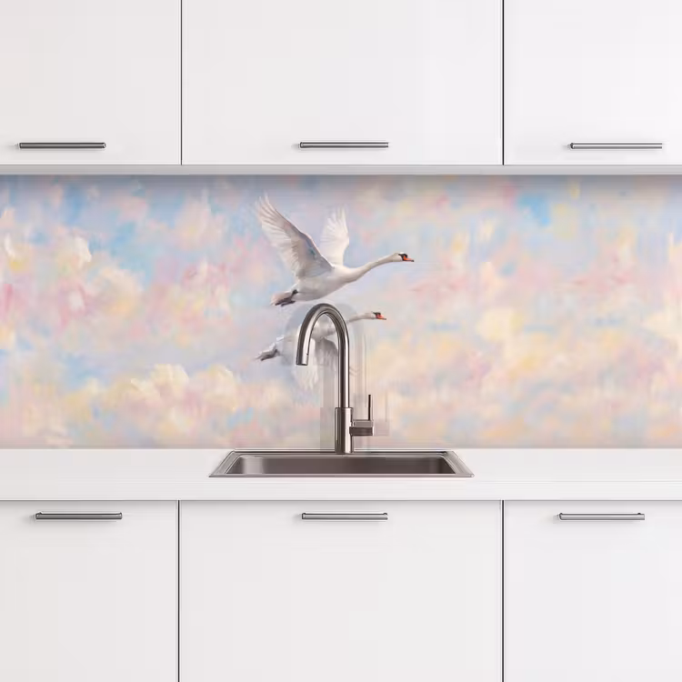 Vogel - Vliegend - Lucht - Modern - Pastel keuken achterwand 2 middel -3d