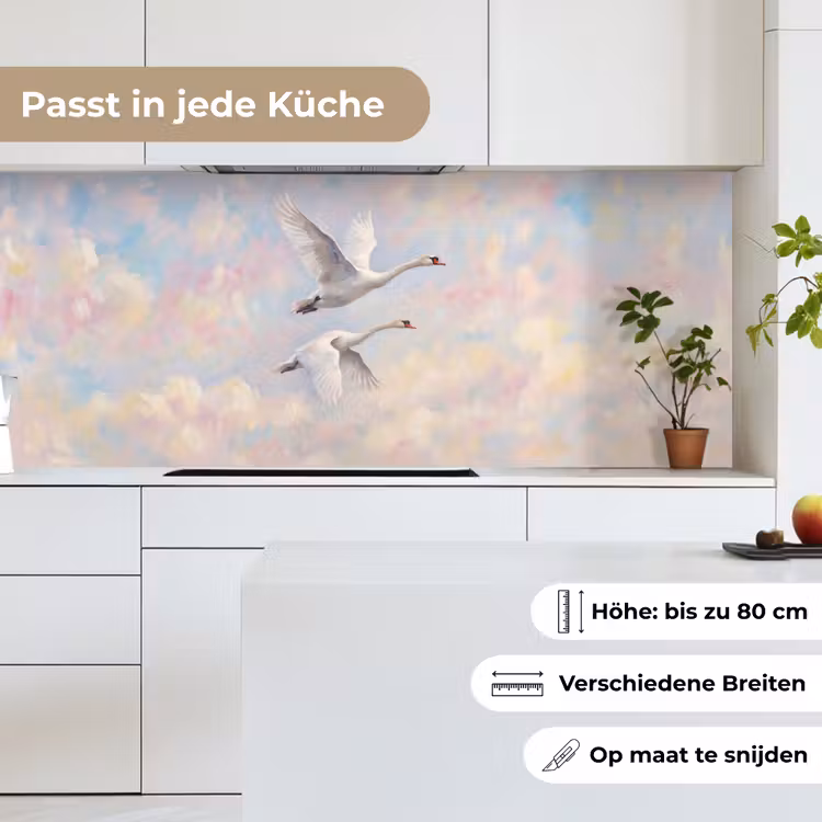 Vogel - Vliegend - Lucht - Modern - Pastel keuken achterwand 2 middel -sfeer4_DE