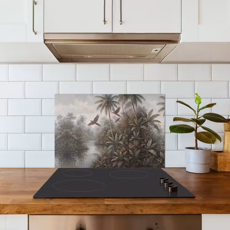 Vogel - Vliegend - Tropisch - Landschap - Klassiek keuken achterwand spatscherm klein -sfeer2
