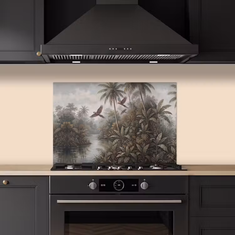 Vogel - Vliegend - Tropisch - Landschap - Klassiek keuken achterwand spatscherm klein -sfeer1