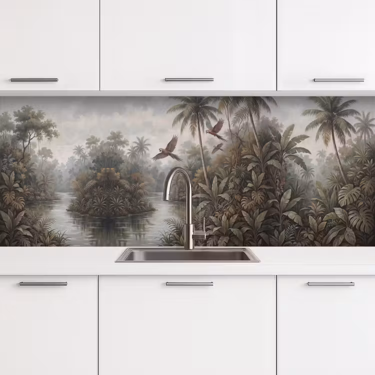 Vogel - Vliegend - Tropisch - Landschap - Klassiek keuken achterwand 2 middel -3d