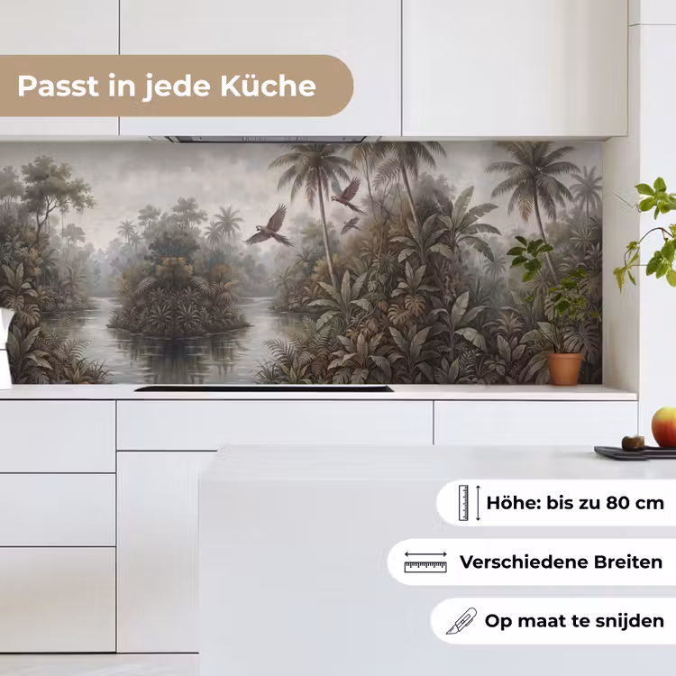 Vogel - Vliegend - Tropisch - Landschap - Klassiek keuken achterwand 2 middel -sfeer4_DE