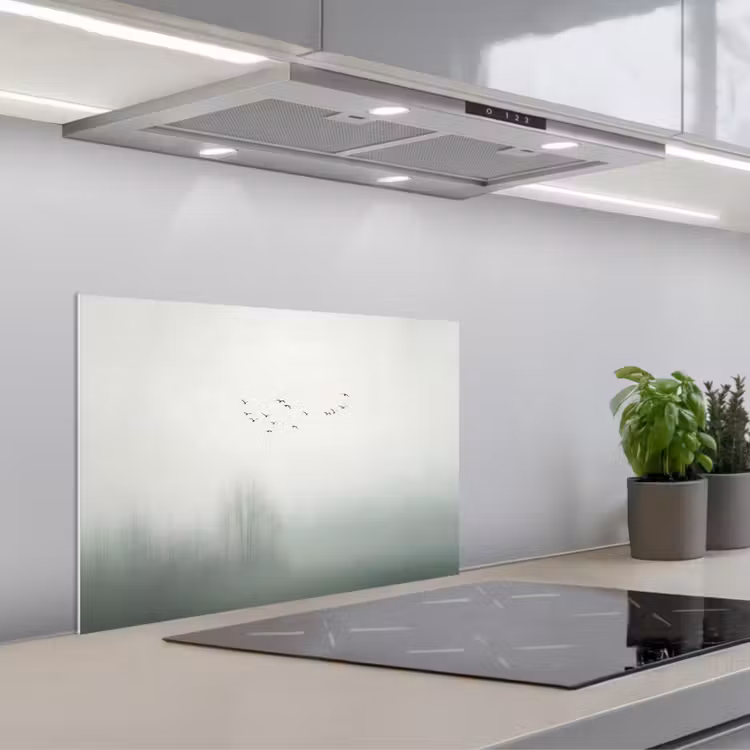 Vogel - Vlucht - Natuur - Minimalistisch keuken achterwand spatscherm klein -3d_schuin