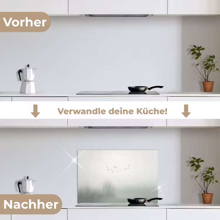 Vogel - Vlucht - Natuur - Minimalistisch keuken achterwand spatscherm klein -voor_na_DE
