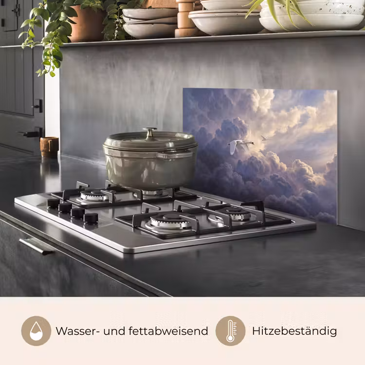 Vogel - Vliegend - Natuur - Wit - Wolken keuken achterwand spatscherm klein -usp_DE
