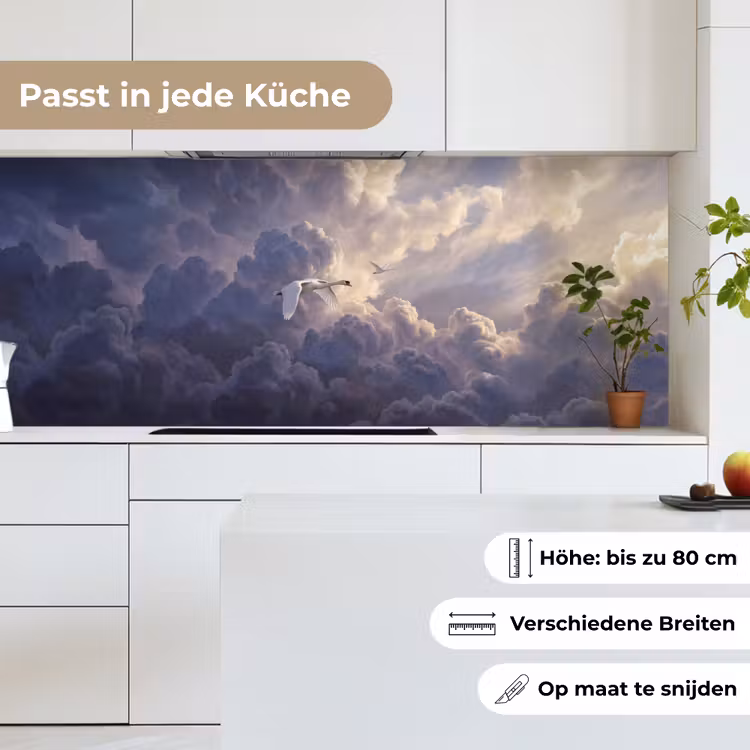 Vogel - Vliegend - Natuur - Wit - Wolken keuken achterwand 2 middel -sfeer4_DE