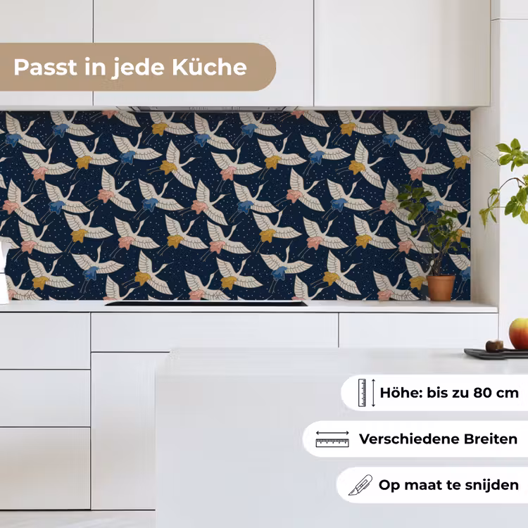Vogels - Nacht - Japan - Patronen keuken achterwand 2 middel 871 -sfeer4_DE