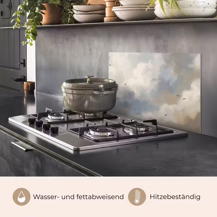 Vogel - Wolken - Natuur - Modern - Grijs keuken achterwand spatscherm klein -usp_DE