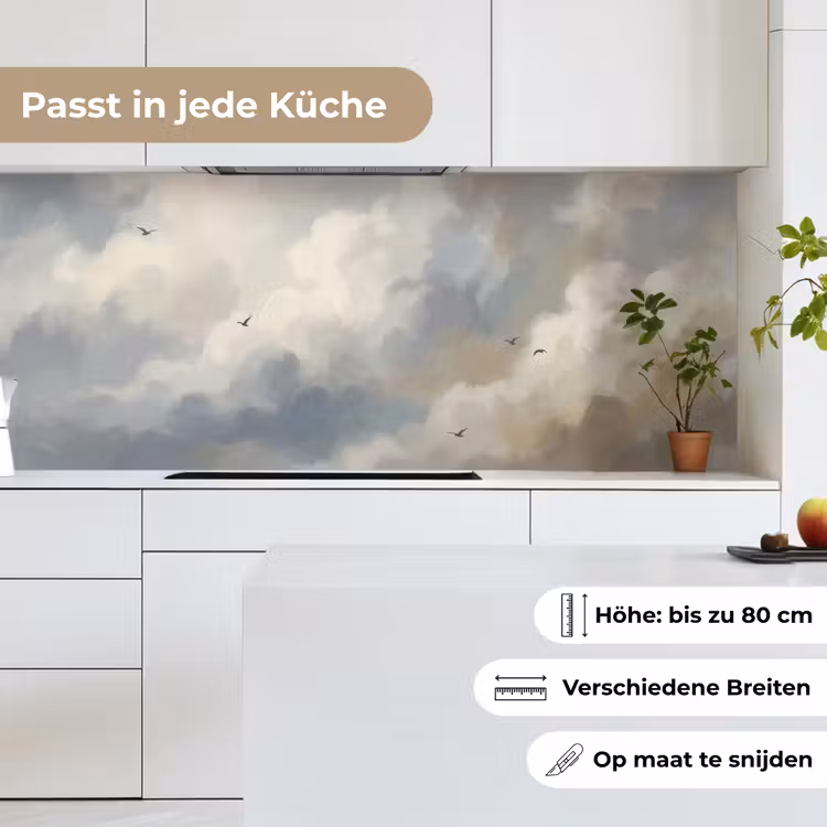 Vogel - Wolken - Natuur - Modern - Grijs keuken achterwand 2 middel -sfeer4_DE