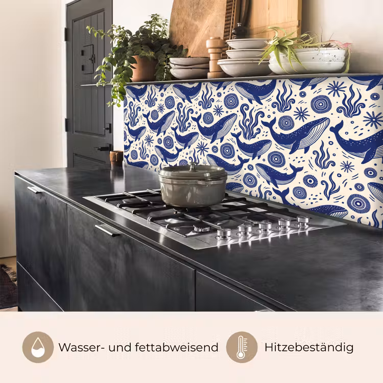 Walvis - Onderwater - Dieren - Abstract - Blauw keuken achterwand 2 middel -usp_DE