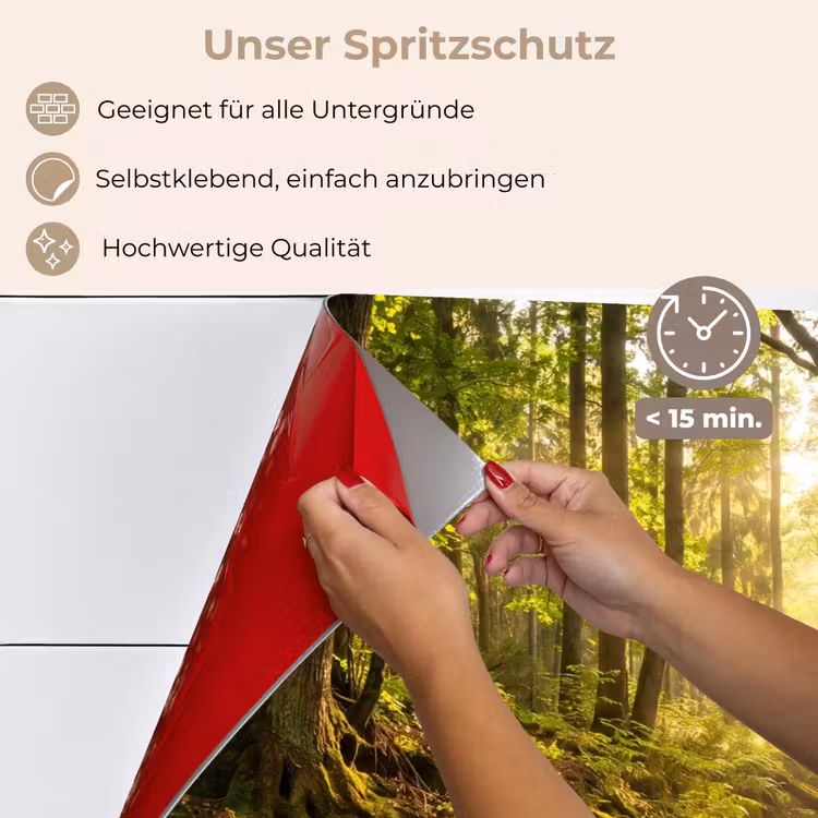 Bos - Beek - Zonlicht - Natuur - Groen keuken achterwand spatscherm klein -spatscherm_DE