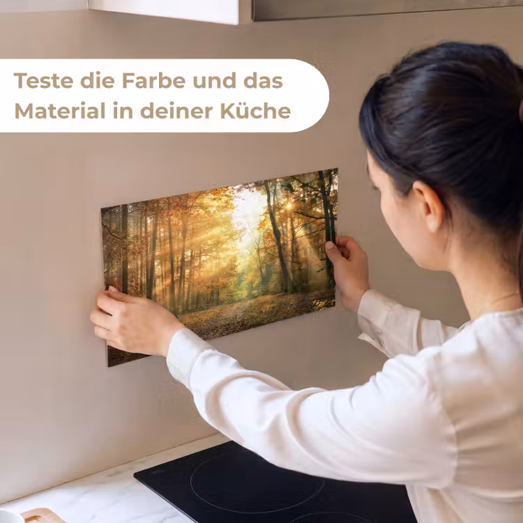 Bos - Herfst - Zon - Landschap - Natuur - Bomen - Bladeren keuken achterwand sample klein -USP_sampleDE