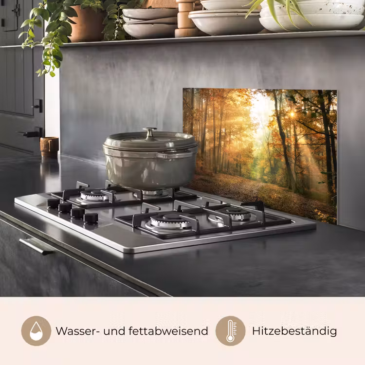 Bos - Herfst - Zon - Landschap - Natuur - Bomen - Bladeren keuken achterwand spatscherm klein -usp_DE