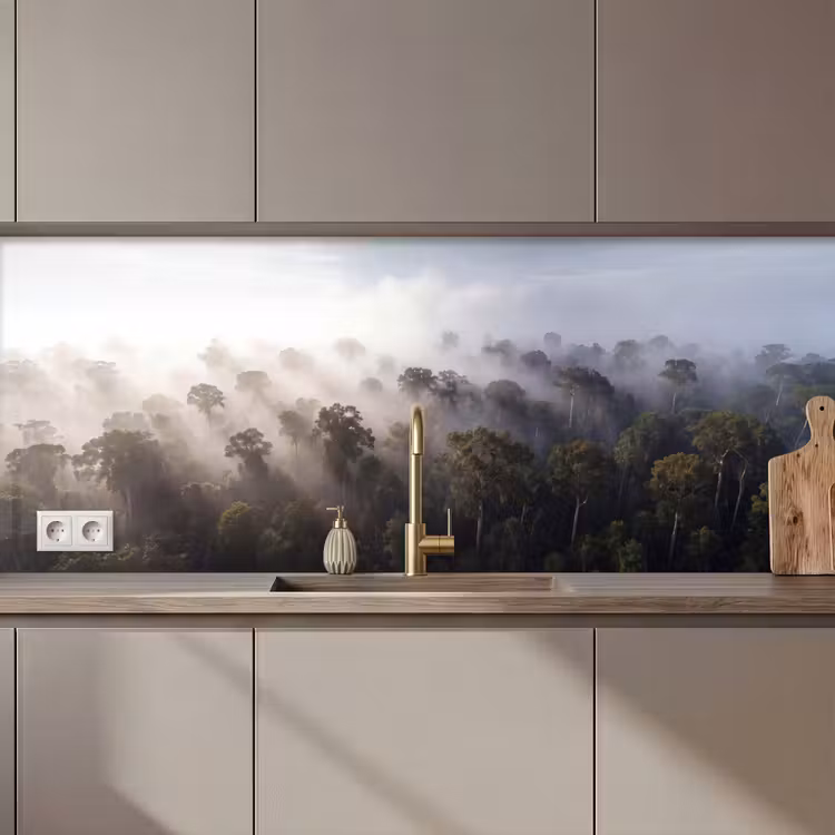 Bos - Mist - Natuur - Groen keuken achterwand 2 middel zz_3dshopping