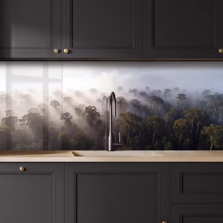 Bos - Mist - Natuur - Groen keuken achterwand 2 middel -sfeer1