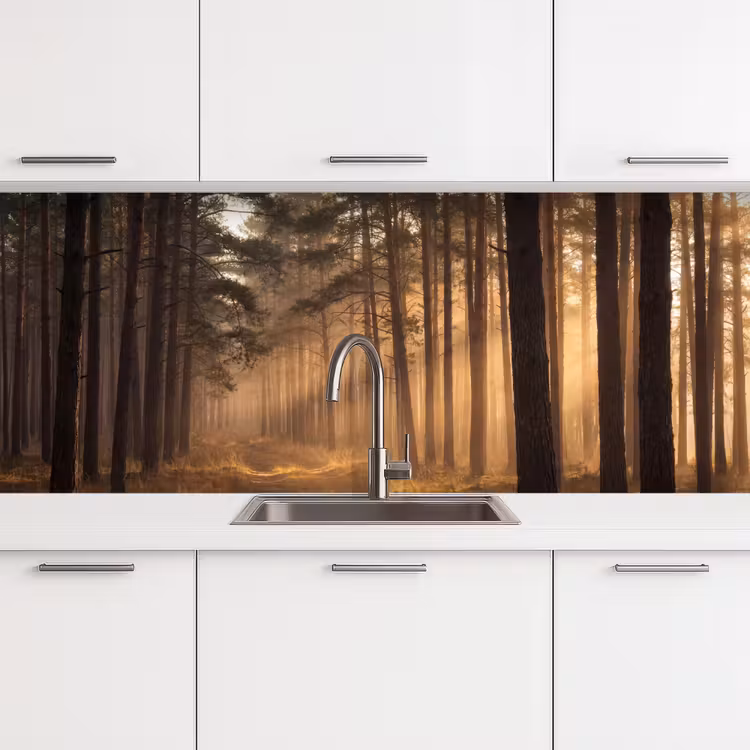 Bos - Mist - Zonlicht keuken achterwand 2 middel -3d