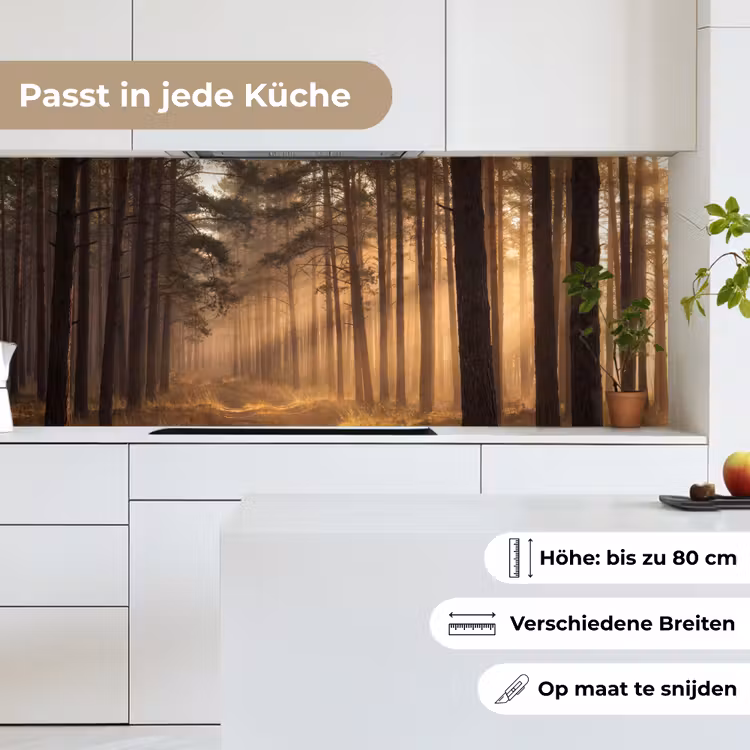 Bos - Mist - Zonlicht keuken achterwand 2 middel -sfeer4_DE