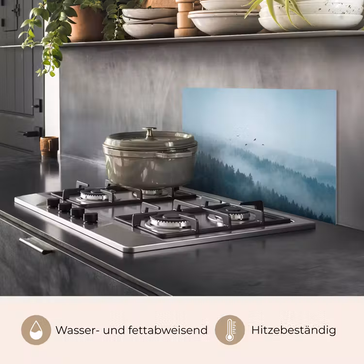 Bos - Mist - Vogels - Natuur - Groen keuken achterwand spatscherm klein -usp_DE