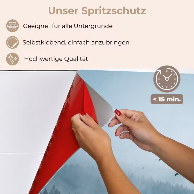 Bos - Mist - Vogels - Natuur - Groen keuken achterwand spatscherm klein -spatscherm_DE
