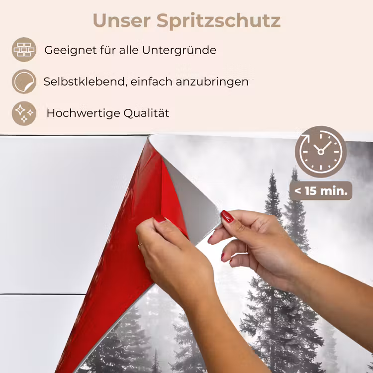 Bos - Mist - Winter - Monochroom - Natuur keuken achterwand spatscherm klein -spatscherm_DE