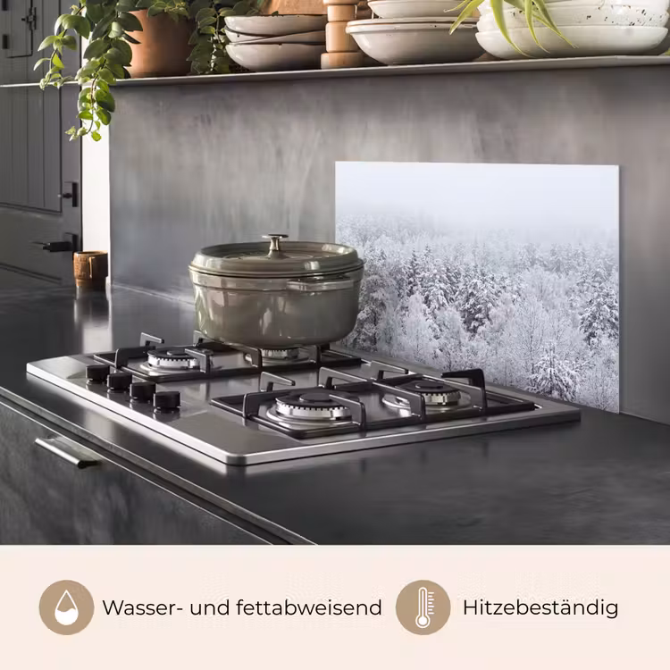 Bos - Sneeuw - Winter - Natuur - Wit keuken achterwand spatscherm klein -usp_DE