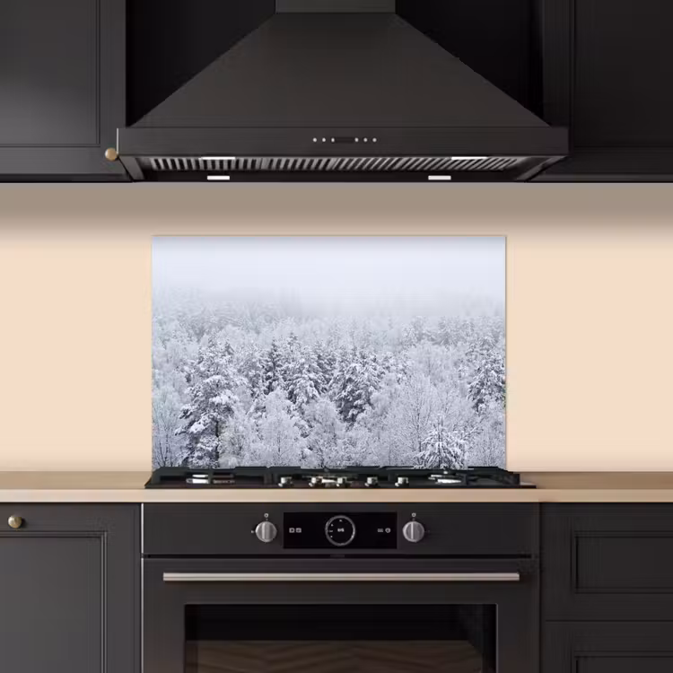 Bos - Sneeuw - Winter - Natuur - Wit keuken achterwand spatscherm klein -sfeer1