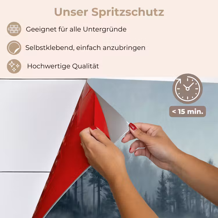 Bos - Meer - Mist - Natuur - Grijs keuken achterwand spatscherm klein -spatscherm_DE