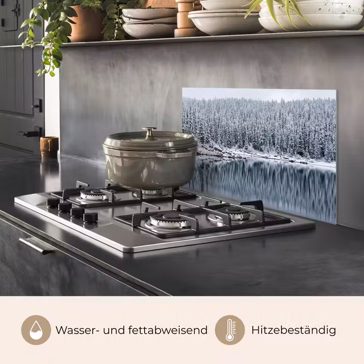 Bos - Reflectie - Meer - Winter - Serene keuken achterwand spatscherm klein -usp_DE