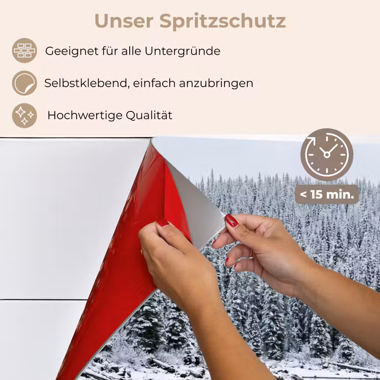 Bos - Reflectie - Meer - Winter - Serene keuken achterwand spatscherm klein -spatscherm_DE