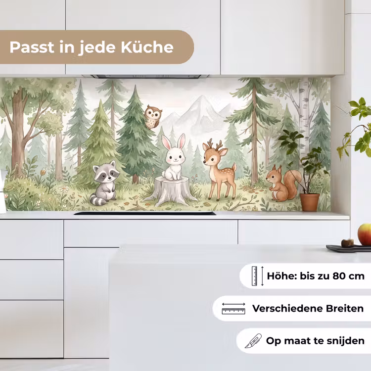 Bos - Dieren - Groen keuken achterwand 2 middel -sfeer4_DE
