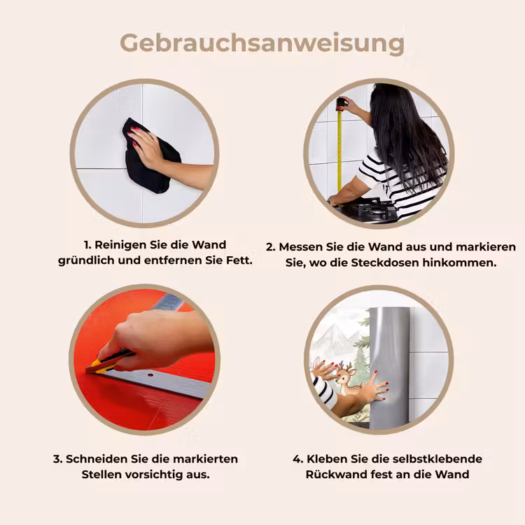 Bos - Dieren - Groen keuken achterwand 2 middel -gebruiksaanwijzing_DE