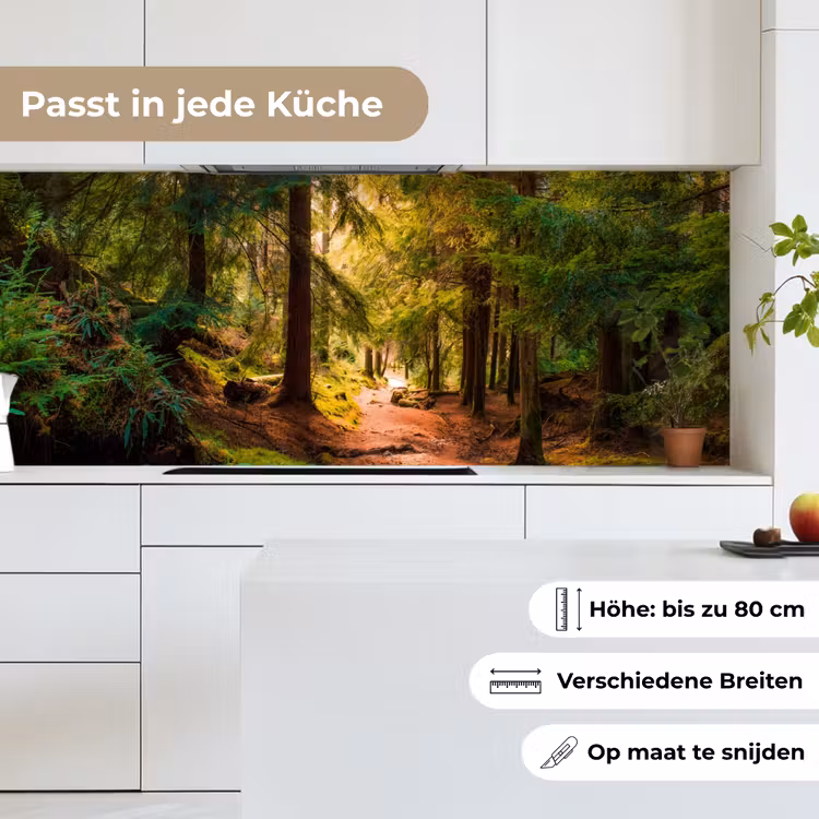 Bos - Pad - Bomen - Groen - Zon - Natuur keuken achterwand 2 middel -sfeer4_DE