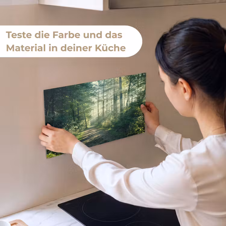 Bos - Pad - Zon - Bomen - Groen - Natuur keuken achterwand sample klein -USP_sampleDE