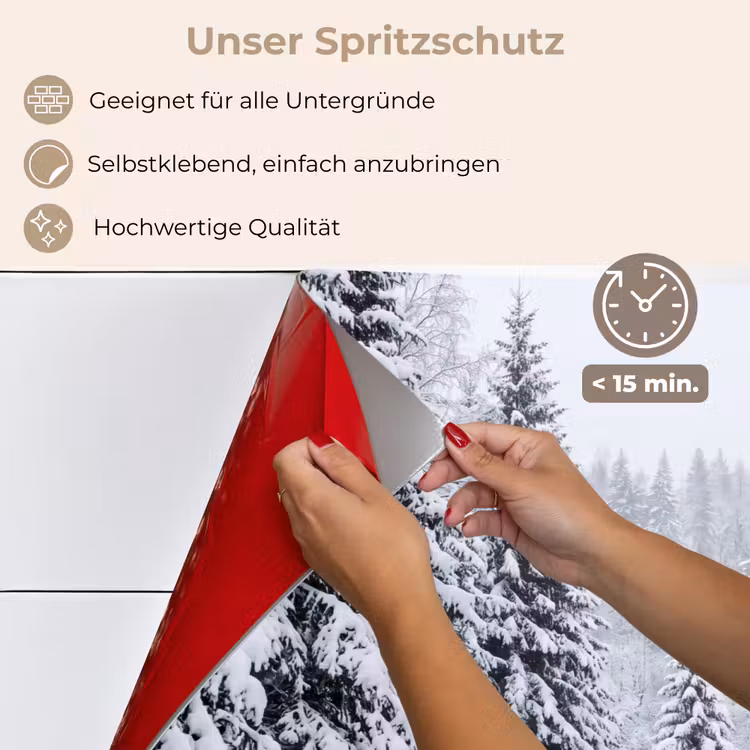 Bos - Winter - Sneeuw - Pad - Natuur keuken achterwand spatscherm klein -spatscherm_DE