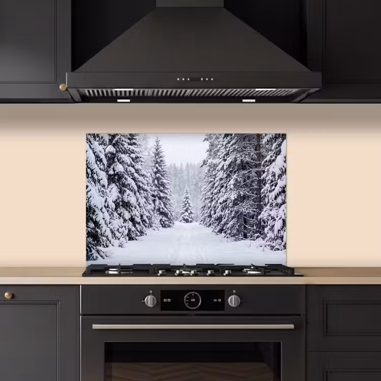 Bos - Winter - Sneeuw - Pad - Natuur keuken achterwand spatscherm klein -sfeer1