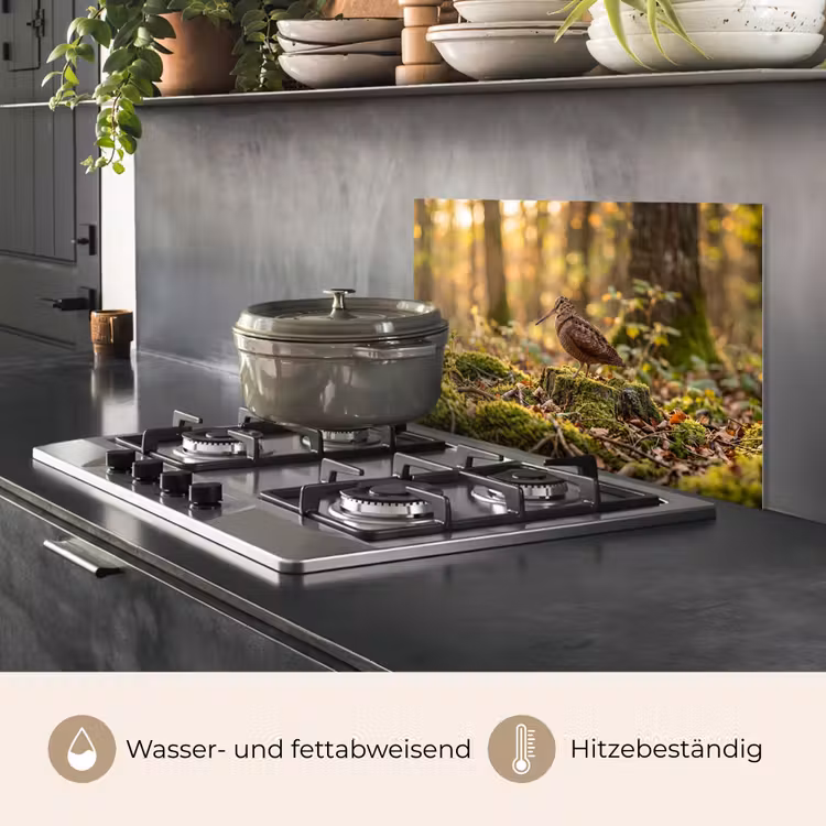 Houtsnip - Bos - Bladeren - Herfst - Gecamoufleerd keuken achterwand spatscherm klein -usp_DE