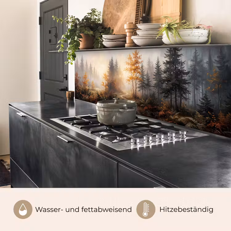 Bospad - Herfstbladeren - Natuur - Schilderachtig - Oranje keuken achterwand 2 middel -usp_DE