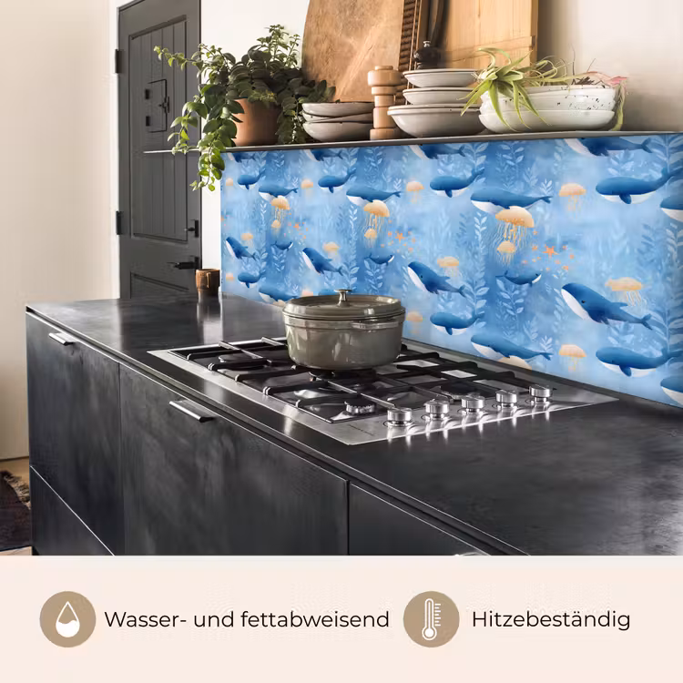 Walvissen - Oceaan - Blauw keuken achterwand 2 middel 871 -usp_DE