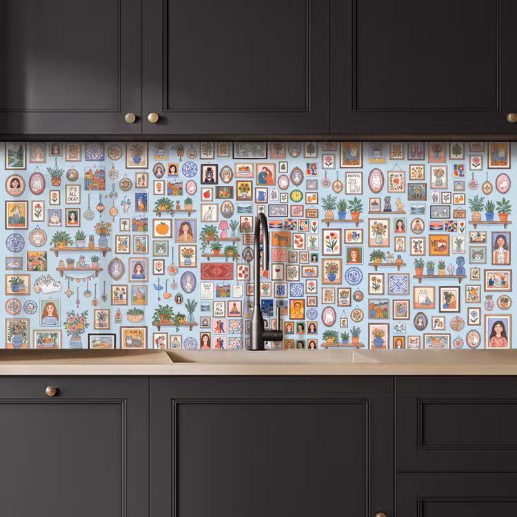 Wanddecoratie - Collectie - Huis - Illustratief - Kleurrijk keuken achterwand 2 middel -sfeer1