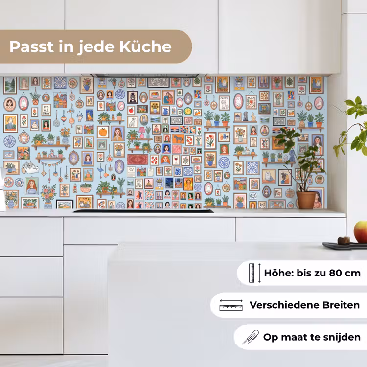 Wanddecoratie - Collectie - Huis - Illustratief - Kleurrijk keuken achterwand 2 middel -sfeer4_DE