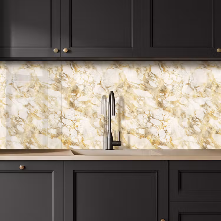 Warm - Gouden - Marmer - Patroon keuken achterwand 2 middel 871 -sfeer1
