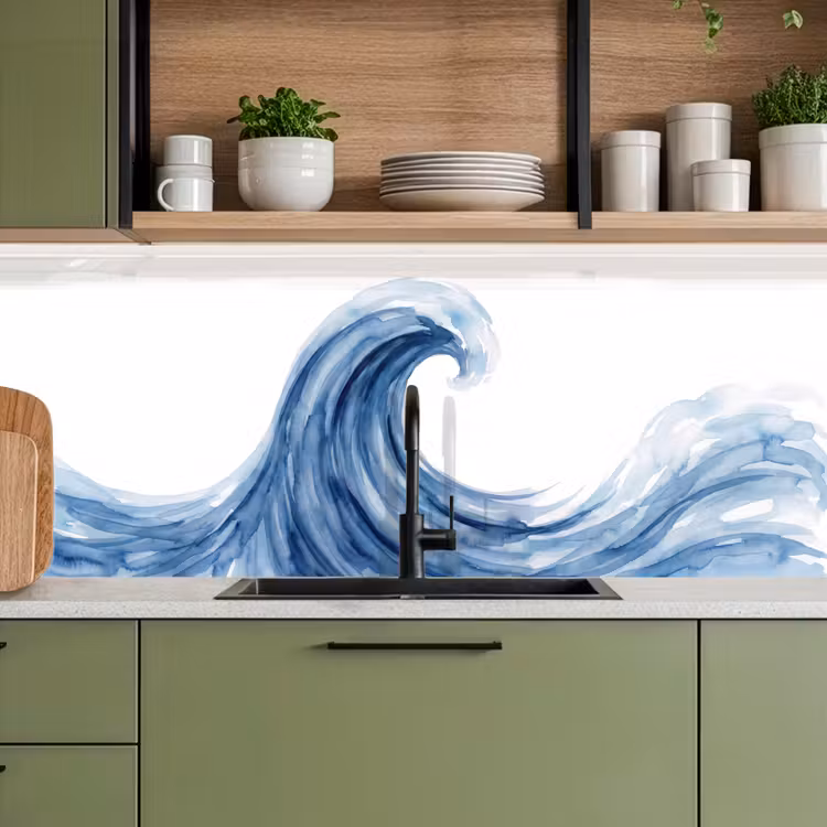 Water - Beweging - Natuur - Modern - Blauw keuken achterwand 2 middel -sfeer3
