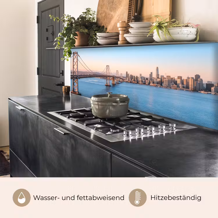 Water - Brug - Skyline - Modern keuken achterwand 2 middel -usp_DE