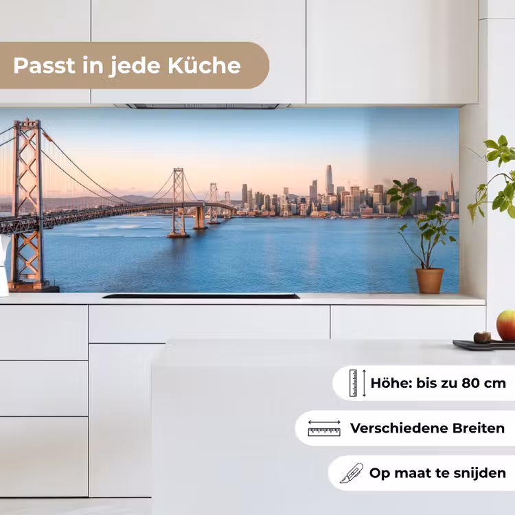 Water - Brug - Skyline - Modern keuken achterwand 2 middel -sfeer4_DE