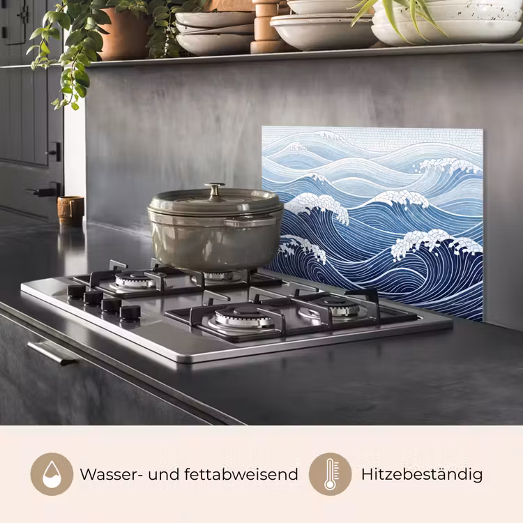 Water - Mozaïek - Landschap - Modern - Blauw keuken achterwand spatscherm klein -usp_DE