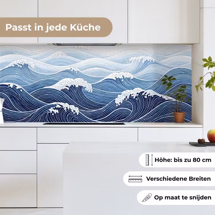 Water - Mozaïek - Landschap - Modern - Blauw keuken achterwand 2 middel -sfeer4_DE