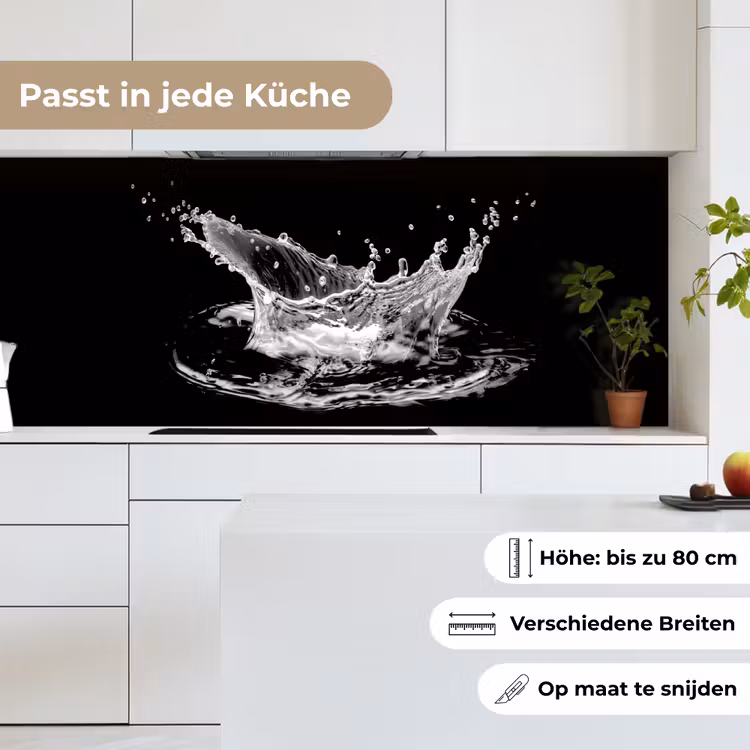Water - Splash - Water - Zwart keuken achterwand 2 middel -sfeer4_DE