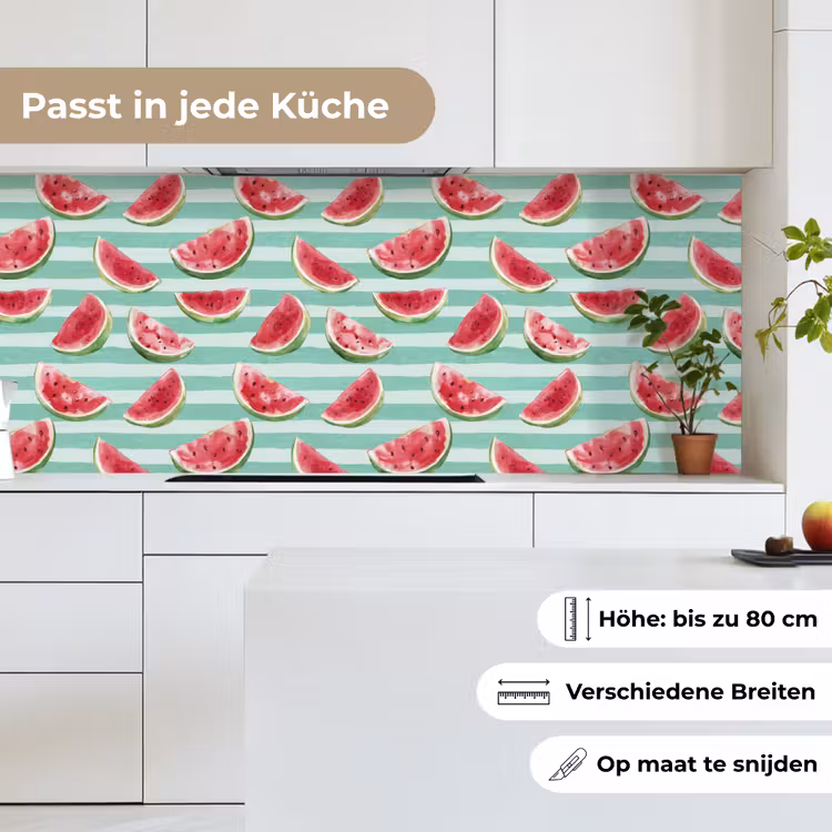 Watermeloen - Strepen - Groen keuken achterwand 2 middel 871 -sfeer4_DE