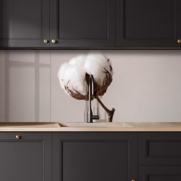 Katoenbol - Minimalistisch - Wit keuken achterwand 2 middel -sfeer1